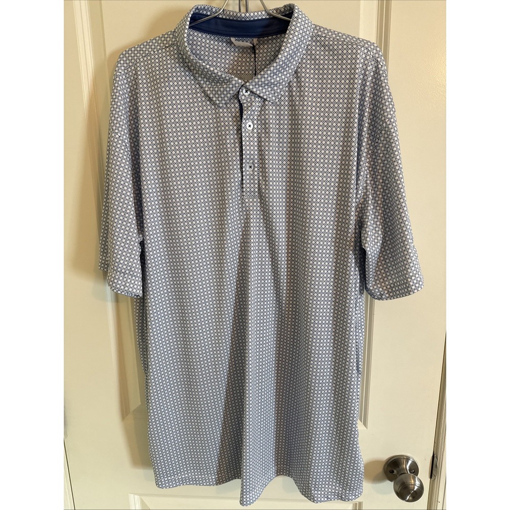 NWT Swannies Golf Tanner Polo Navy With SAMET Logo On Sleeve Sz 2XL